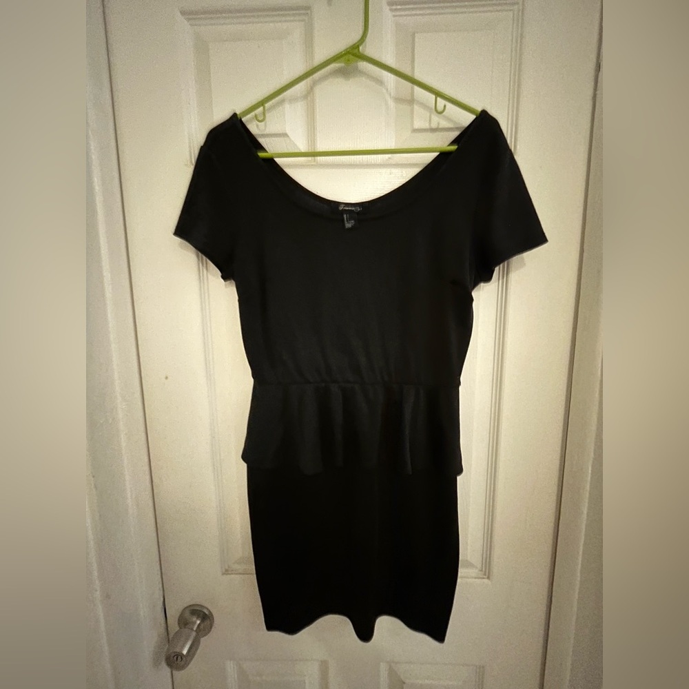 Forever 21 Black Peplum Party Dress
